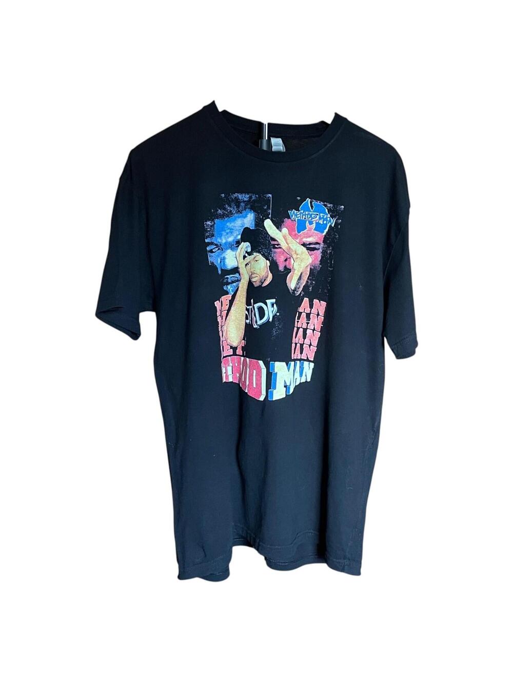 Vintage 1995 Method Man Wu Tang Clan Black T Shirt XL  Rap Graphic Tee CLEAN!